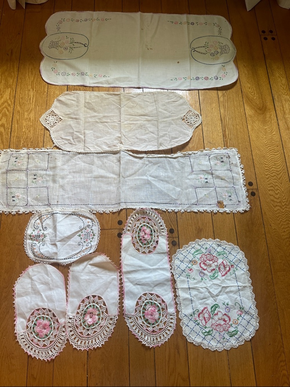 Vintage crochet dollie linen lot